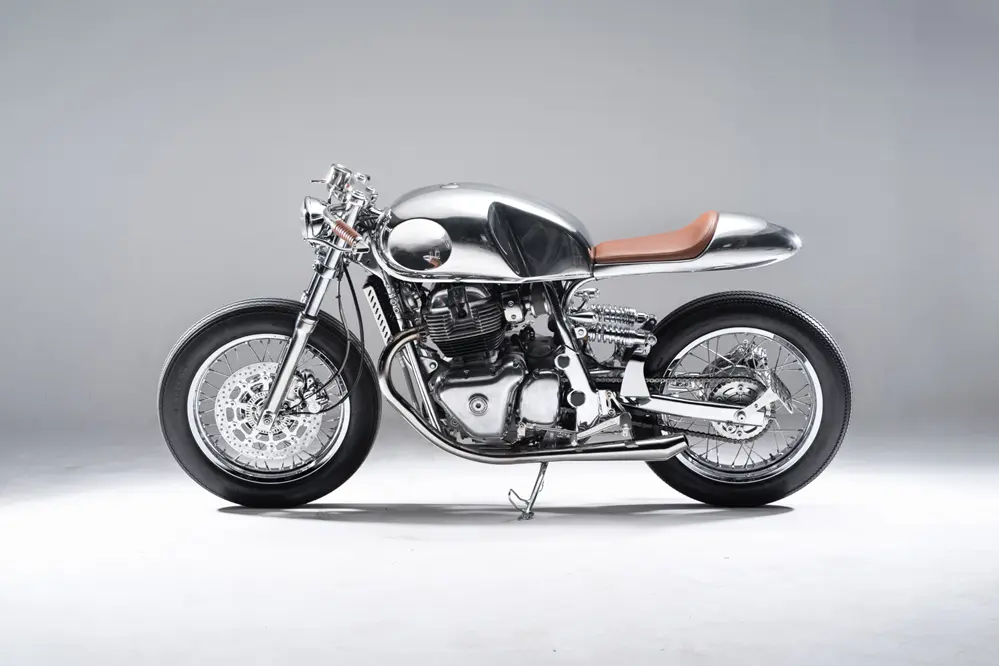 Arthur II: Bandit9’s Chrome-Clad Royal Enfield Café Racer Reimagines Retro Futurism